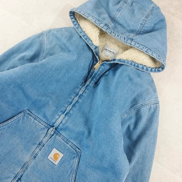 Carhartt Sport Series Fleece Jacket - Light Blue Denim Jacket, Size L - Picture 2 of 6
